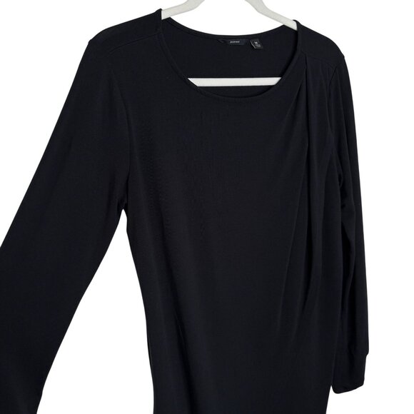 Betabrand Black Long-Sleeve Drape Front Top, M - Picture 3 of 9